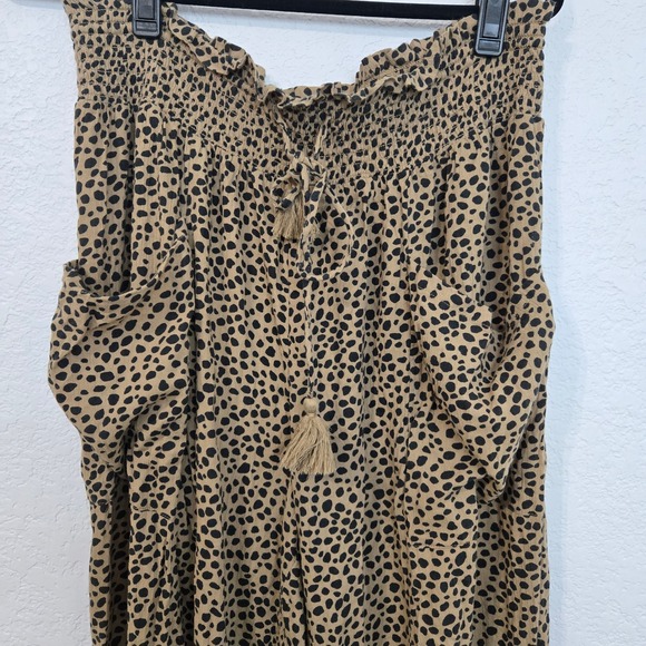 Aerie L Women's Smocked Waist Animal Print Jogger Lounge Pants - Picture 3 of 7